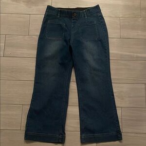 Women's Blue Denim Wide-Leg Jeans